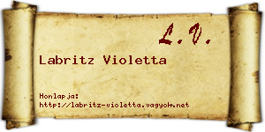 Labritz Violetta névjegykártya